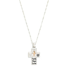 Load image into Gallery viewer, Faith, Hope &amp; Love Cross Necklace &amp; Earring Set