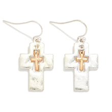 Load image into Gallery viewer, Faith, Hope &amp; Love Cross Necklace &amp; Earring Set