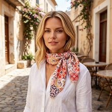 Load image into Gallery viewer, Silky Moroccan Tile Print Bandana Scarf