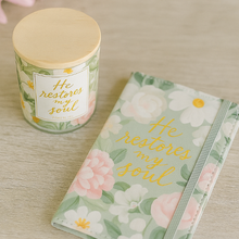 Load image into Gallery viewer, Psalm 23 Candle &amp; Mini Journal Gift Set