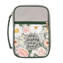 Load image into Gallery viewer, Psalm 23:3  Floral Large Bible Cover