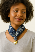 Load image into Gallery viewer, Scarf Necklace with Gold Heart