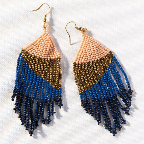 Color Block Beaded Earrings