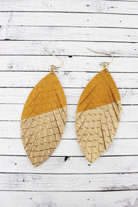 Gold Dipped Leaf Earrings