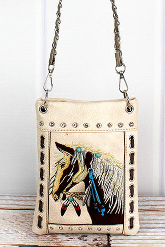 Embroidered Horse Petite Crossbody