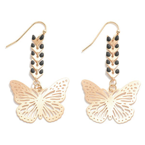 Midnight Laser Cut Butterfly Earrings