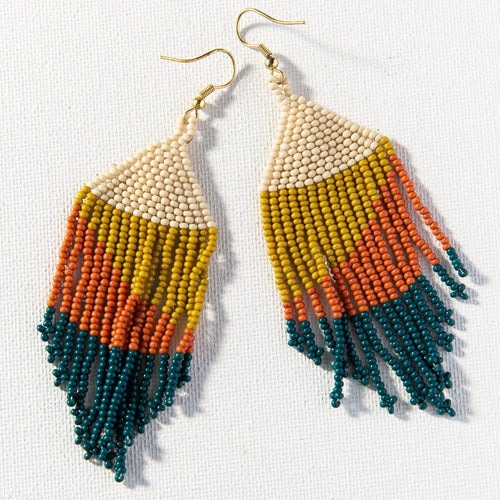 Color Block Beaded Earrings