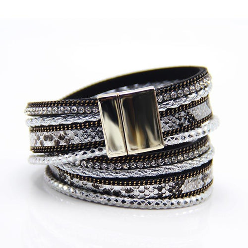 Silver Bling Multi-layer  Bracelet