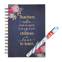 Load image into Gallery viewer, Floral Teacher Journal &amp; Pen Set