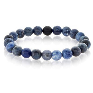 Men's Onyx & Blue Stone Bracelet