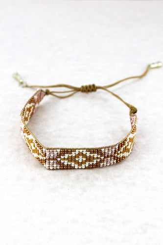 Woven Diamond Seed bead Bracelet
