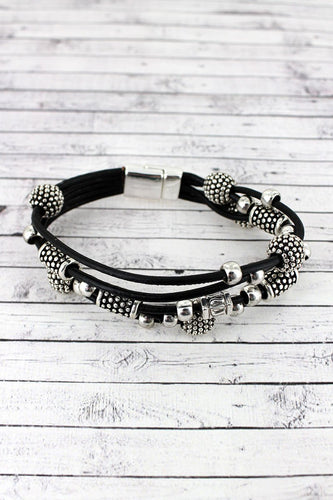 Textured Bead Magnetic Bracelet