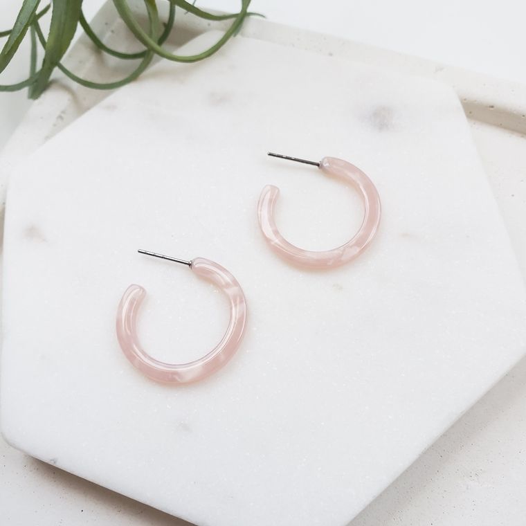 Very Rosy Mini Hoops